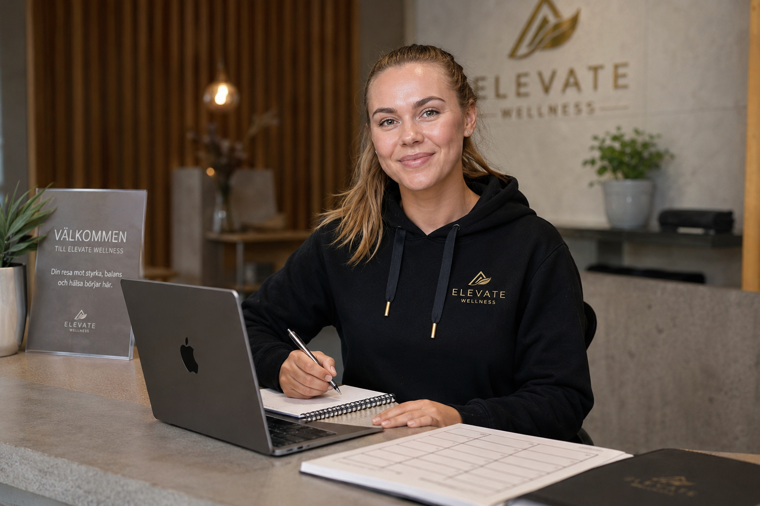 Porträtt av Amanda Holmgren, Kundansvarig & Reception på Elevate Wellness